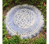 Well Covers for Yard Decorative, Septic Tank Lid Sandstone, Anti-Slip Manhole Cover for Courtyards Gardens, Top Relief, 30 in(Gray)