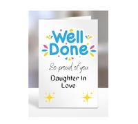 Well done card for, Daughter In Love, gifts, men women, him, her, female, male, presents for christmas, so proud of you, A5-197_73