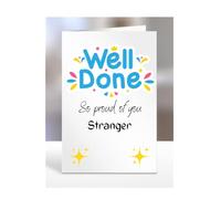 Well done card for, Stranger, gifts, men women, him, her, female, male, presents for christmas, so proud of you, A5-197_205