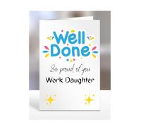 Well done card for, Work Daughter, gifts, men women, him, her, female, male, presents for christmas, so proud of you, A5-197_223