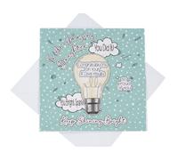 Well Done Daughter A Level Exam Results Card, Daughter A Level Results Congratulations Card, Light Bulb Bright Spark Card (Teal)