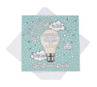 Well Done Granddaughter GCSE Exam Results Card, Granddaughter GCSE Results Congratulations Card, Light Bulb Bright Spark Card (Teal)