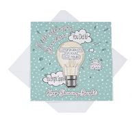 Well Done Grandson GCSE Exam Results Card, Grandson GCSE Results Congratulations Card, Light Bulb Bright Spark Card (Teal)