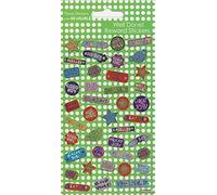 Well Done Sparkly Reusable Reward Stickers | Perfect for Craft Activities for Children and Adults | Reusable on Non-Porous Surfaces, 19.5cm x 9.5cm, Green