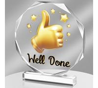 Well Done Trophy- Acrylic Sports Trophy Award Sports Day Match Gift Game Prize for Sports Meeting, Academic Competitions, Party Gifts, Kids Adults 4.72 x 4.72 Inch