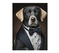 Well Dressed Labrador Dog Vivid Wooden Jigsaw Puzzle for Adults, 500 PCS