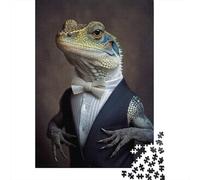 Well Dressed Lizard 1000 Piece Jigsaw Puzzle, 70x50cm/1000pcs, for Adults, January Puzzle Activity, Winter Downtime And A Fresh Start