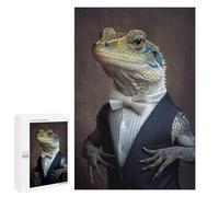 Well Dressed Lizard Jigsaw Puzzle, 1000 PCS, Relaxing Activity for Adults, A for Adult Puzzle Lovers, for Cosy Nights
