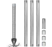 Well Drilling Kit, Reinforced Cast Iron Drive Point, High Performance Groundwater Intake for Off-Grid Utility Supply, Complete Tool Kit 3+1
