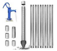 Well Drilling Kit, Reinforced Cast Iron Drive Point, High Performance Groundwater Intake for Off-Grid Utility Supply, Complete Tool Kit 3+1