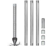Well Drive Point Kit,1-1/4 Stainless Steel Well Point+3Pk 39" 1-1/4 Galvanized Drive Point Well Pipes,Heavy Duty Shallow Well Drilling Kit for Drive Sand Point Well&Soft Soil Well,36" Point 60 Gauze