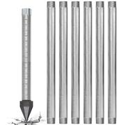 Well Drive Point Kit,1-1/4 Stainless Steel Well Point+5Pk 39" 1-1/4 Galvanized Drive Point Well Pipes,Heavy Duty Shallow Well Drilling Kit for Drive Sand Point Well&Soft Soil Well,36" Point 60 Gauze