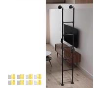 Well Egress Exit Ladder Black Metal Steel Round Tube Step Emergency For Window, Loads 330Lbs Heavy Duty Loft Truck Boat Safety Climb, Wall Mounted Loft Bed