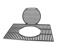 WELL GRILL 44.5 cm Cast Iron Cooking Grate with Round Built-in Accessories for Weber Spirit I & II E/S 310 320 330 Series, Spirit 700, Genesis 1000-3500, Platinum B/C, Weber Gourmet BBQ Grate System,