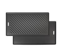 WELL GRILL BBQ Reversible Plate 45 x 24 cm Cast Iron Grill Plate for All Rösle Grill Accessories, Cast Plate Plancha Grill Pan for Videro G2 / G3 / G4 / G6 Models (from Model Year 2021)