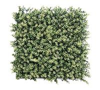 Well Home Artificial Vertical Garden, Hedge Panel 100 x 100 cm, for Indoor and Outdoor Decoration - Green and White Leaves for Natural Decoration