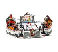 Well Home Christmas Decoration Skating Rink with LED Lights and Movement 21x22.5x39cm