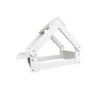 Well Home Indoor Dog Kennel, Wooden Frame with Bowl Holder, White