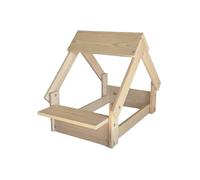 Well Home Indoor Dog Kennel, Wooden Frame with Bowl Holder, Wood Colour
