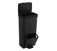 WELL HOME MOBILIARIO & DECORACIÓN 70 Litre Black Vertical 2 Compartment Recycling Bin 76cm High Easy Use Charcoal