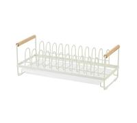 WELL HOME MOBILIARIO & DECORACIÓN Dish Drainer for countertop in White Steel with Wooden Handles 40x18x16cm