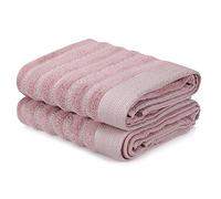WELL HOME MOBILIARIO & DECORACIÓN Hand Towel Set (2 Piece) Pale Pink and Grey