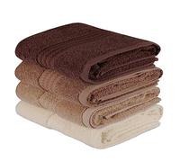 WELL HOME MOBILIARIO & DECORACIÓN Hand Towel Set (4 Pieces) Cream, Beige and Brown