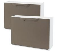 WELL HOME MOBILIARIO & DECORACIÓN Pack of 2 Brown Polypropylene Shoe Racks