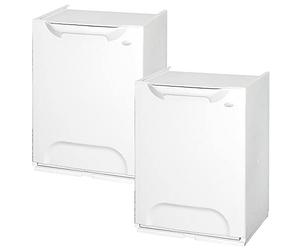 WELL HOME MOBILIARIO & DECORACIÓN Pack of 2 White Polypropylene Recycling Bins with Tank Inside 40 litres Total