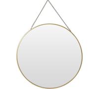 WELL HOME MOBILIARIO & DECORACIÓN Round gold metal mirror with chain Ø29cm