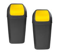 WELL HOME MOBILIARIO & DECORACIÓN Set of 2 Buckets - Swing Top Bin 15 L/U Yellow