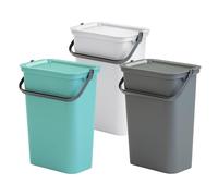 WELL HOME MOBILIARIO & DECORACIÓN Set of 3 Moda Bin with Handle Graphite, Sage and White, 10 L