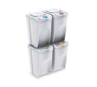 WELL HOME MOBILIARIO & DECORACIÓN Set of 4 Off White Recycling Bin 4 x 35 Litre
