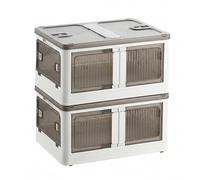 Well Home Multifunctional Folding Storage Box in White 2 Levels, 55L per Level, 110L Total