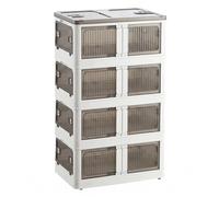 Well Home Multifunctional Folding Storage Box in White 4 Levels, 85L per Level, 340L Total