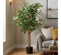 Well Home Realistic Large Artificial Indoor Decorative Plant: 120cm Artificial Ficus with Pot