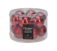 Well Home Set of 12 Red Christmas Baubles Ø5cm - Glossy and Matt