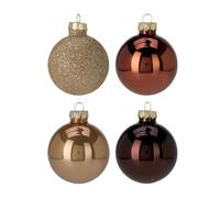 Well Home Set of 16 Christmas Baubles Coffee Ø3.5 cm - Glossy and Matt
