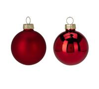 Well Home Set of 16 Christmas Baubles Red Ø6cm - Glossy and Matt