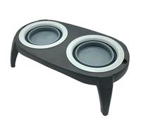 Well Home Silicone Double Feeder, Grey and Black, 40 x 22 cm, Non-Slip