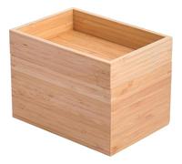 Well Home Stackable 2 Compartments Beige Bamboo Organizer Box - Versatile, Eco-friendly and Functional for Makeup, Jewelry or Desk