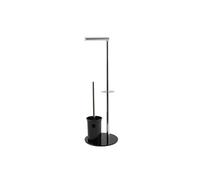 Well Home Toilet Brush Holder in Glass, Stainless Steel and Plastic in Black