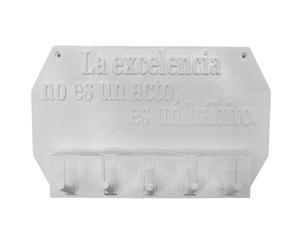 Well Home Wall Key Hanger Excellence is not an Act, It's a Habit White