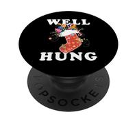 Well Hung Christmas Stocking Funny Adult Gag Joke For Dads PopSockets Adhesive PopGrip