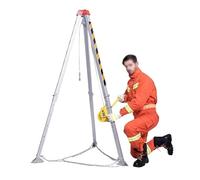 well lifting, 1800LBS Winch, Rescue tripod system with 65ft Self-locking winch, Falling Protector Bracket