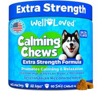 Well Loved Calming Chews for Dogs - Dog Calming Chews, Made in USA, Vet Recommended, Behavior Support with Melatonin & Hemp, Stress, Separation, Fireworks, Travel, Extra Strength