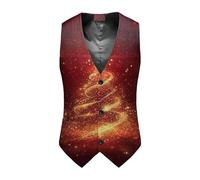 Well-Made Men's Xmas Waistcoat With A Stylish Pattern, Ideal For Creating A Polished Look With Your Christmas Suit Jacket And Trousers (XXXXL)