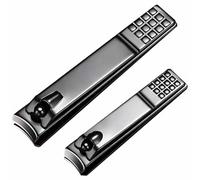 Well-Made Nail Clipper Set 2 Pcs, Wide Jaw Opening Nail Clipper for Fingernail and Toenail, Premium Stainless Steel Sharp Sturdy Finger Nail Clipper, Nail Clippers