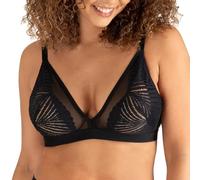 Well - Muse Underwire Bra, Natural Shape - Trendy and Femininity - Recycled Thread lace - Wraparound Shape, Black, 34D