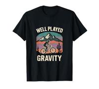 Well Played Gravity - Retro Mountain Biking T-Shirt